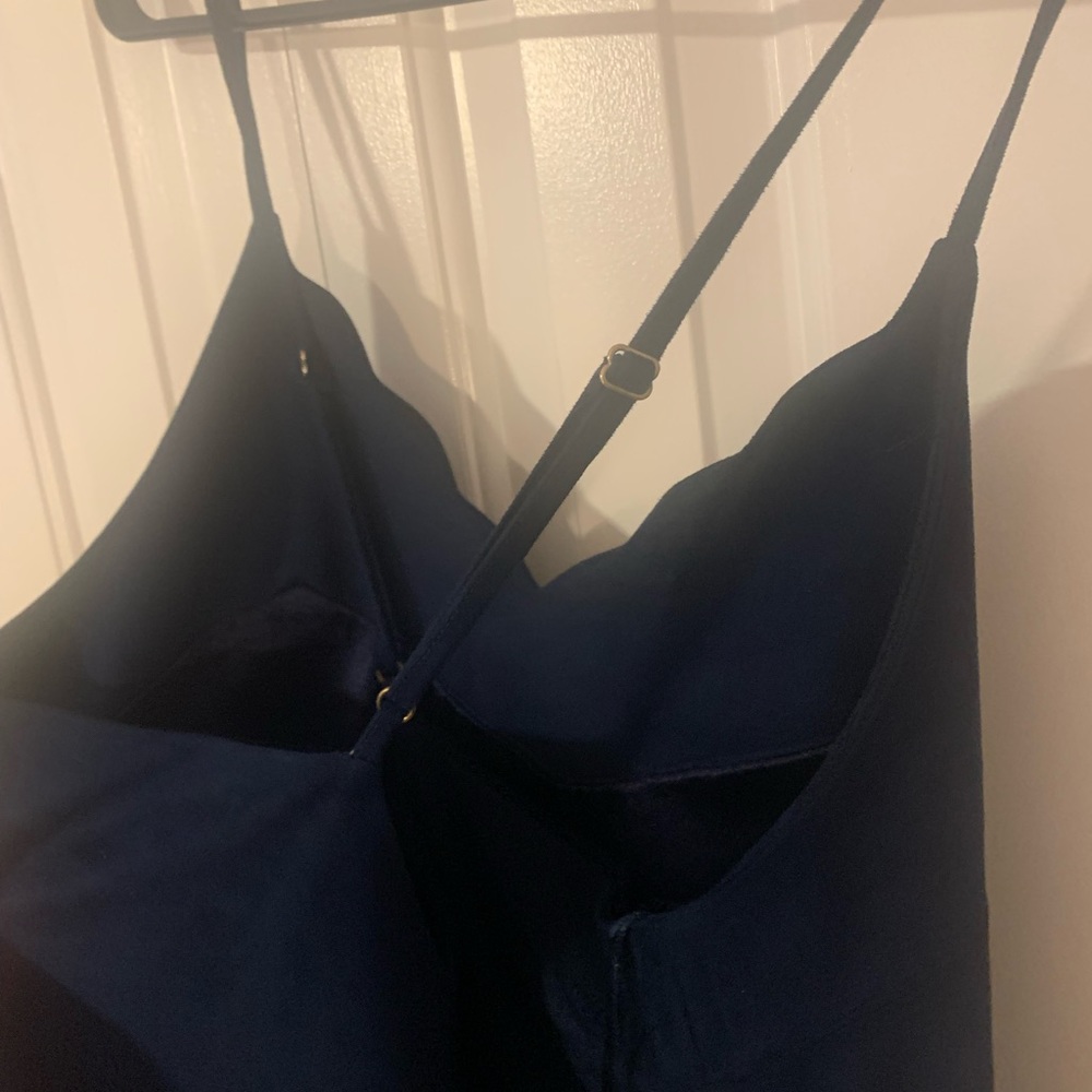 Gianni Bini Faux Suede Deep Blue Scalloped Dress - Picture 3 of 5